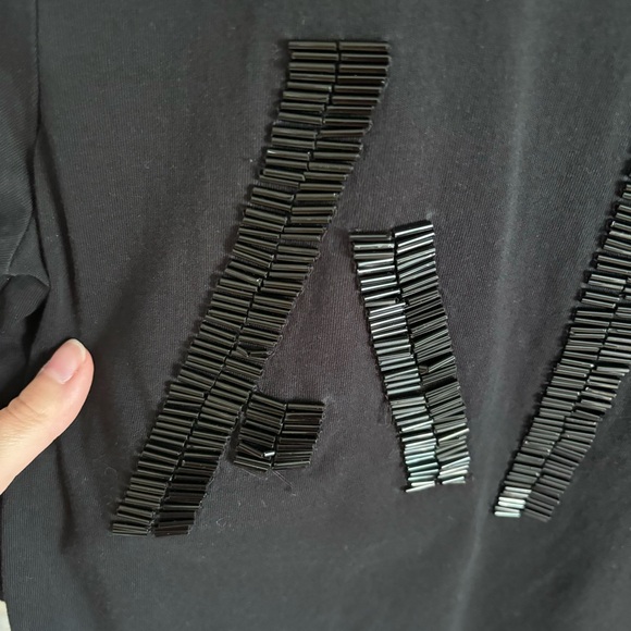 Armani exchange A|X beaded logo t-shirt medium black - Picture 4 of 5